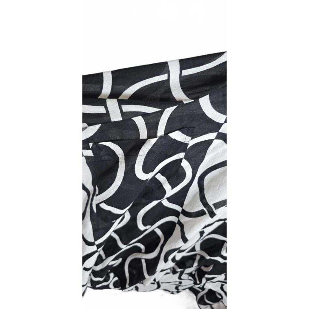 Step in Style 2X Black and White Patterned Long Sleeve Dress 100% Cotton - Picture 11 of 14